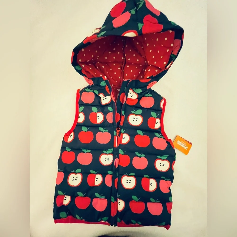 Gymboree Candy Apple Hooded Puffer Vest
